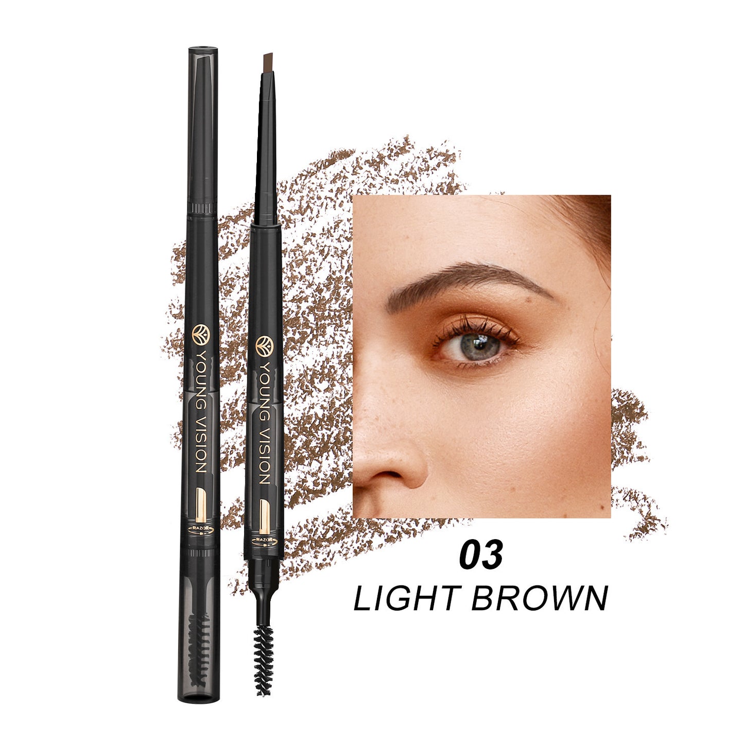 Three In One Eyebrow Pencil Waterproof Smear-proof